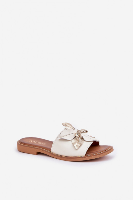 Hausschuhe mit Ornamenten Ermöglichtturleder Zazoo 3667 Zueiße Farbe