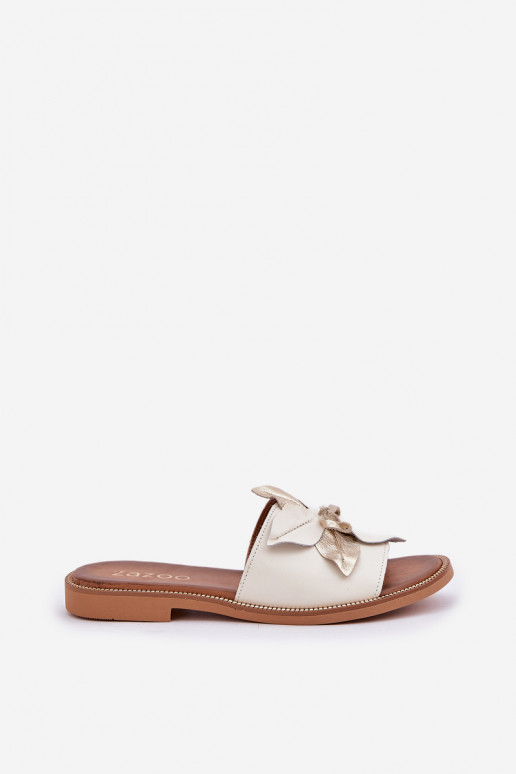 Hausschuhe mit Ornamenten Ermöglichtturleder Zazoo 3667 Zueiße Farbe