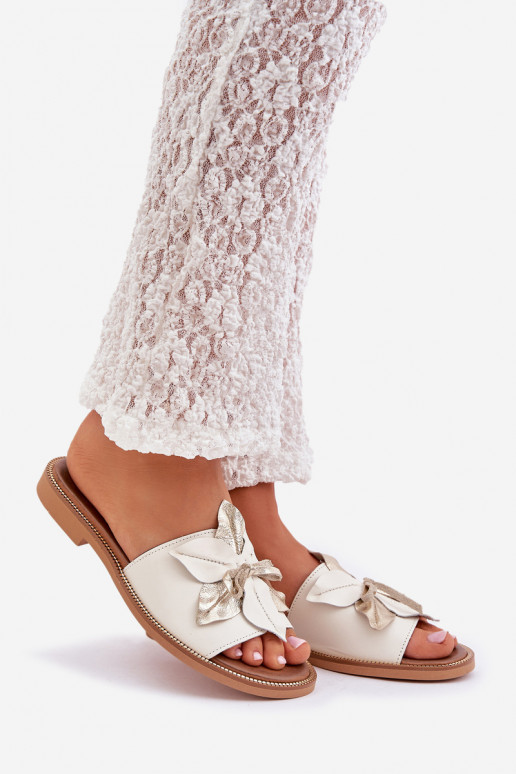 Hausschuhe mit Ornamenten Ermöglichtturleder Zazoo 3667 Zueiße Farbe