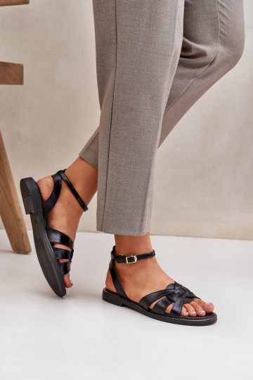 Damen Sandalen mit breiten Absätzen Zazoo 3688 in Schwarz