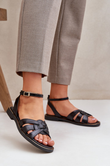 Damen Sandalen mit breiten Absätzen Zazoo 3688 in Schwarz 2