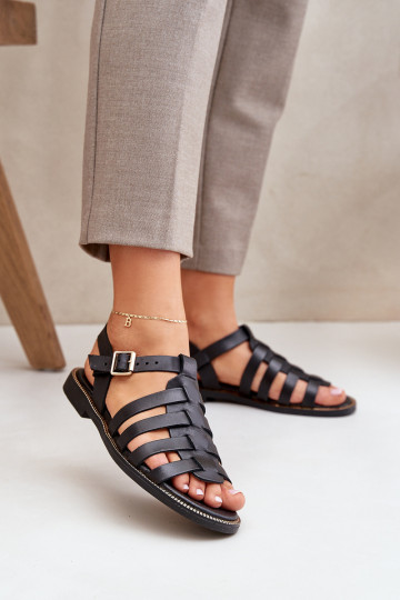 Damen Sandalen mit breiten Absätzen Zazoo 3686 in Schwarz 2