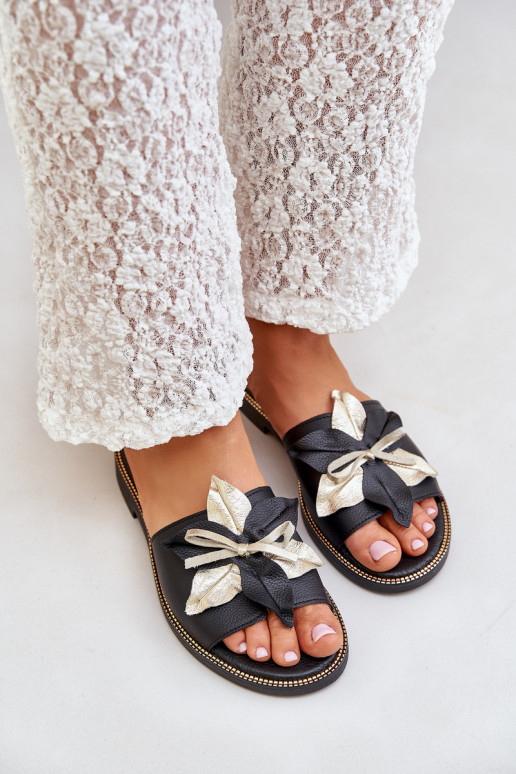 Hausschuhe mit Ornamenten Ermöglichtturleder Zazoo 3574/Z schZuarze Farbe Hausschuhe mit Ornamenten Ermöglichtturleder Zazoo 3574/Z schZuarze Farbe