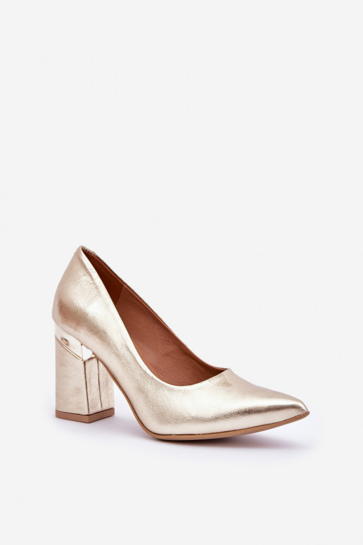 Haut Schuhe LeZuski 3117 goldene Farbe