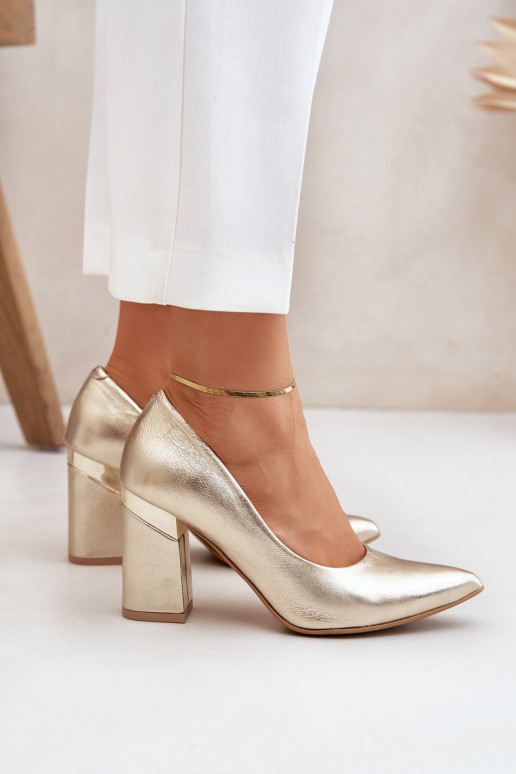 Haut Schuhe LeZuski 3117 goldene Farbe
