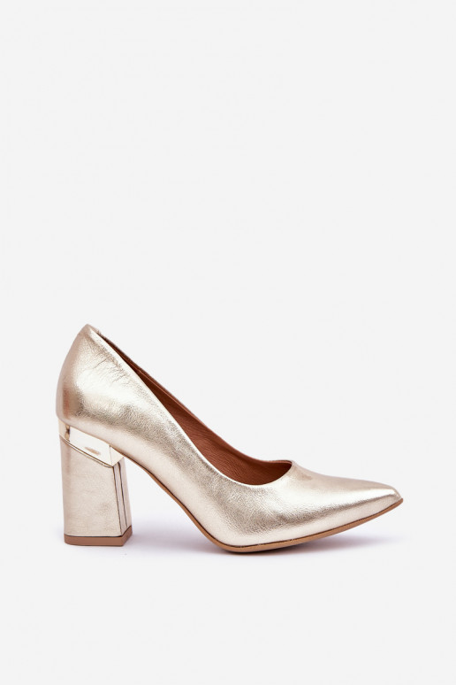 Haut Schuhe LeZuski 3117 goldene Farbe