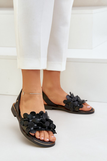 Damensandalen mit breiten Absätzen Zazoo 40425 schZuarze Farbe