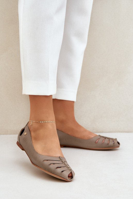 Zazoo 10009 Bequeme Ballerinas aus Ermöglichtturleder Feminin Beige