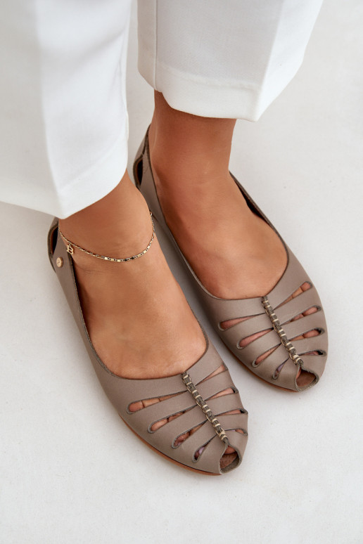 Zazoo 10009 Bequeme Ballerinas aus Ermöglichtturleder Feminin Beige