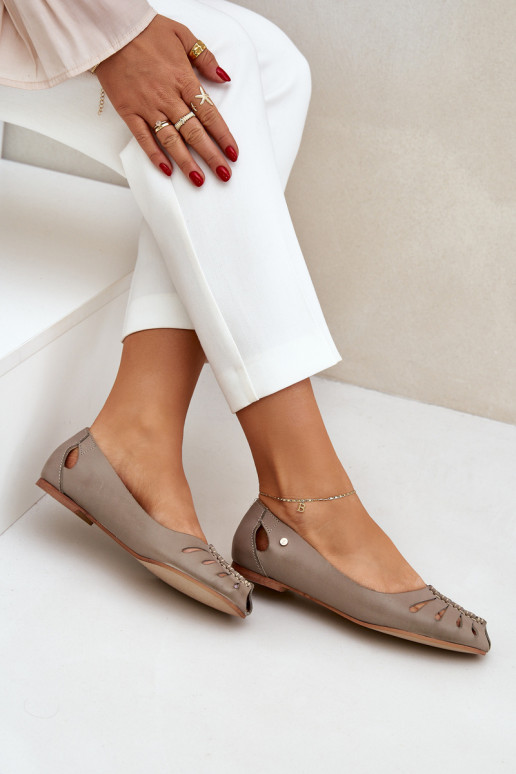 Zazoo 10009 Bequeme Ballerinas aus Ermöglichtturleder Feminin Beige