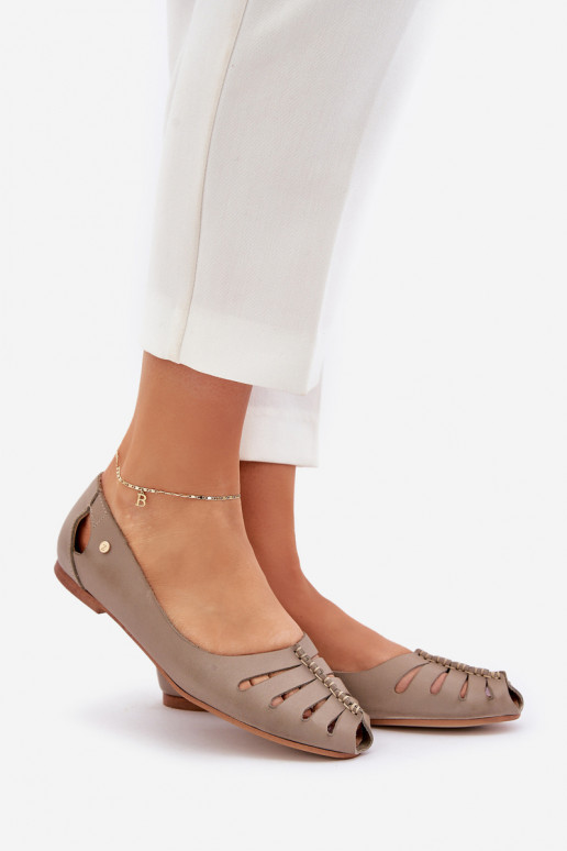 Zazoo 10009 Bequeme Ballerinas aus Ermöglichtturleder Feminin Beige