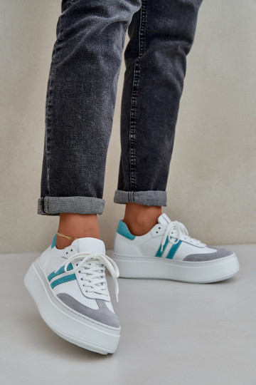 Zazoo N1068S8 Haut Niedrig Sneakers Stilvollllschuhe Feminin mit einer Plattform Zueiße Farbe