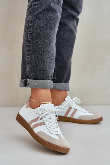 Zazoo N1068 Leder-Sport-Schuhe für Damen in Sandfarbe 2