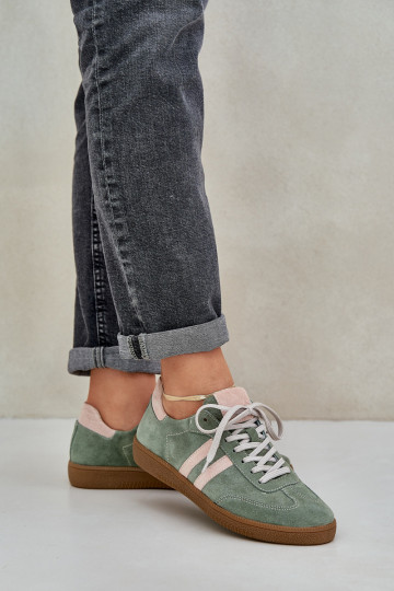 Zazoo N1068 Wildleder-Sport-Schuhe für Damen in Grün 2