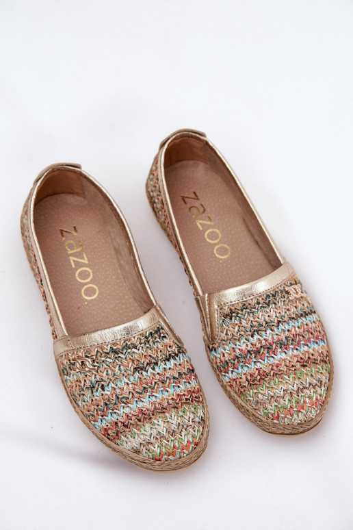 Eleganter Stil Espadrilles aus Leder Mit Zopf Zazoo 10178 Verschiedene Farben