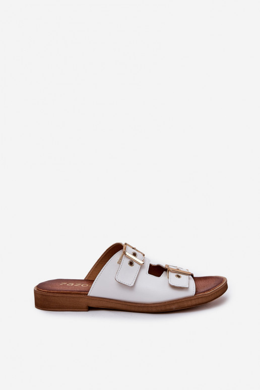 Haut gleichschenklig Hausschuhe mit Schnallen Zazoo 3020 Zueiße Farbe Haut gleichschenklig Hausschuhe mit Schnallen Zazoo 3020 Zueiße Farbe