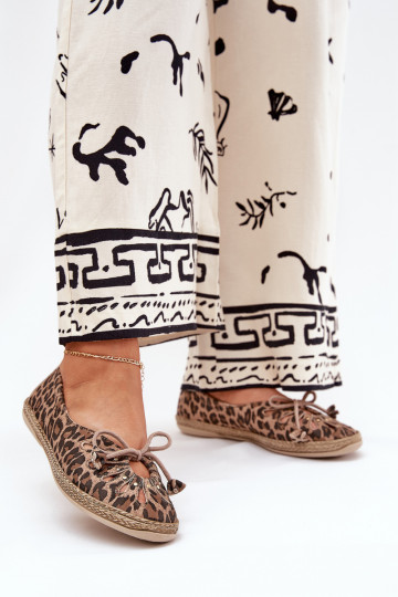 gleichschenklig BallerinasErmöglichtturalnej Skóry mit Leopardenfellmuster Zazoo 10179 braune Farbe