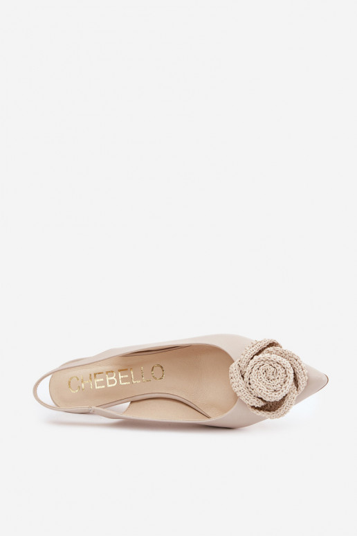 Haut Eleganter Stil Schuhe mit dünnen Absätzen CheBello 4666 Beige Haut Eleganter Stil Schuhe mit dünnen Absätzen CheBello 4666 Beige