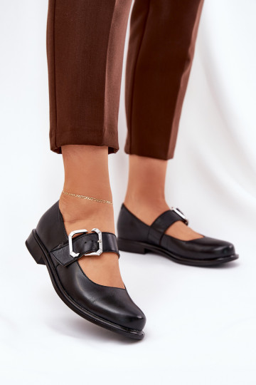 Haut Schuhe Feminin mit Schnallen Laura Messi 2980 schZuarze Farbe 2