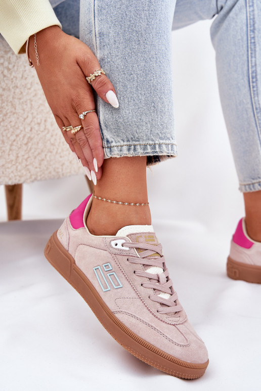 aus INildleder Turnschuhe Sneakers Stilvollllschuhe Feminin D.Franklin DFSH387005 pinke Farbe