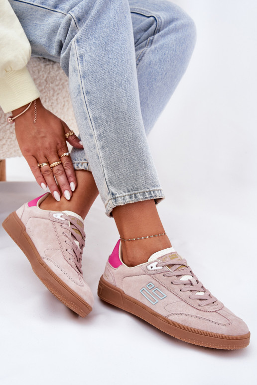 aus INildleder Turnschuhe Sneakers Stilvollllschuhe Feminin D.Franklin DFSH387005 pinke Farbe