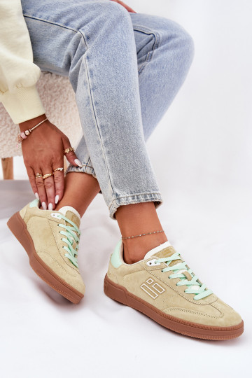 Wildleder Damen Sneakers D.Franklin DFSH387005 in limettengrün