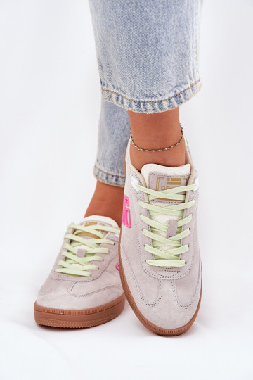 Wildleder Damen Sneakers D.Franklin DFSH387005 in hellweiß 2