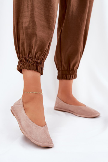 Wildleder Damen Ballerinas Big Star RR274081 in rosa