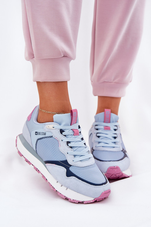 aus INildleder  Turnschuhe Feminin Big Star RR274236 HI-POLY SYSTEM blaue Farbe