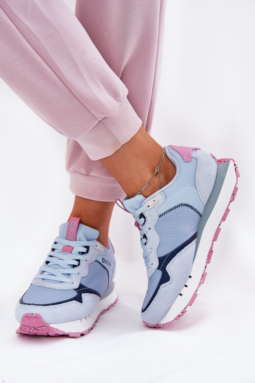 aus INildleder  Turnschuhe Feminin Big Star RR274236 HI-POLY SYSTEM blaue Farbe