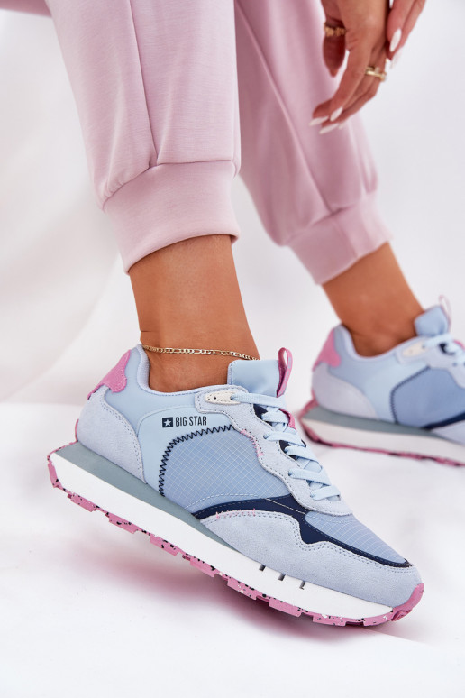 aus INildleder  Turnschuhe Feminin Big Star RR274236 HI-POLY SYSTEM blaue Farbe