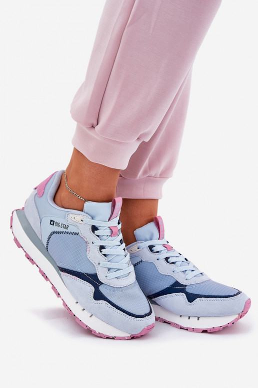 aus INildleder  Turnschuhe Feminin Big Star RR274236 HI-POLY SYSTEM blaue Farbe