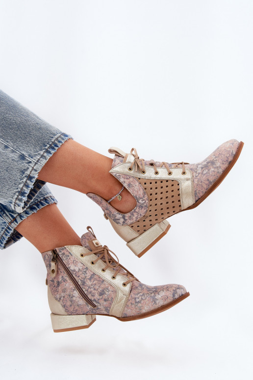 Haut Stiefel SchuhZuerk Es mussciejka 05541-04 Beige-goldene Farbe Haut Stiefel SchuhZuerk Es mussciejka 05541-04 Beige-goldene Farbe