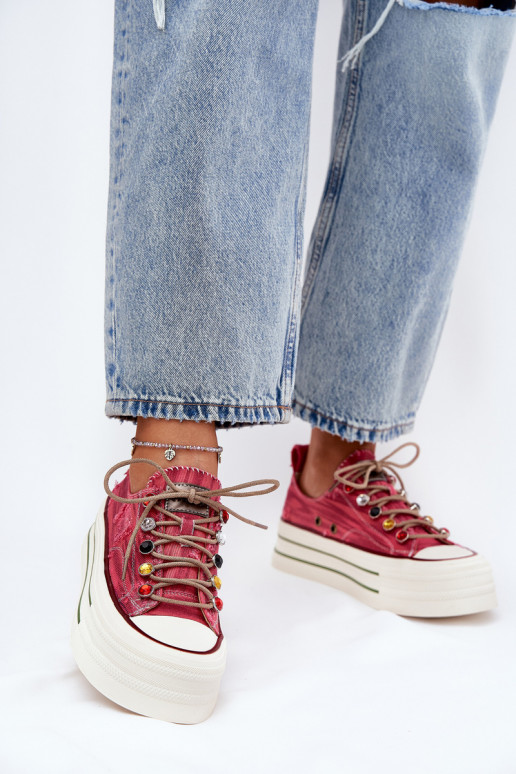 Freizeitschuhe mit einer Plattform GOE RR2N4104 rote Farbe Freizeitschuhe mit einer Plattform GOE RR2N4104 rote Farbe