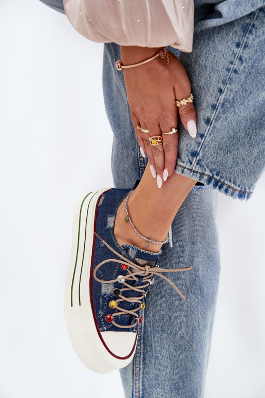 Freizeitschuhe mit einer Plattform GOE RR2N4103 Dunkelblau Freizeitschuhe mit einer Plattform GOE RR2N4103 Dunkelblau