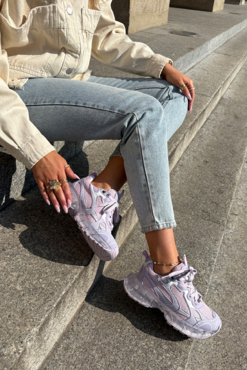 Haut Sneakers Stilvollllschuhe Feminin GOE RR2N4081 Violette Farbe 2