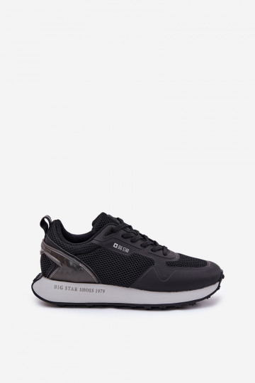 Herren Sport Schuhe mit Plattform Big Star RR174361 Hi-Poly System schwarze Farbe 2