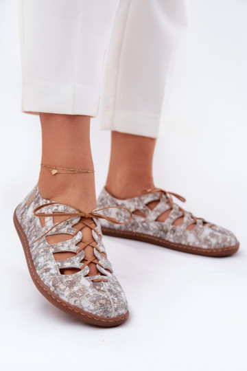 Ballerina Schuhe mit Ausschnitten Tai turiciejka 06835-25/00-1 goldene Farbe 2