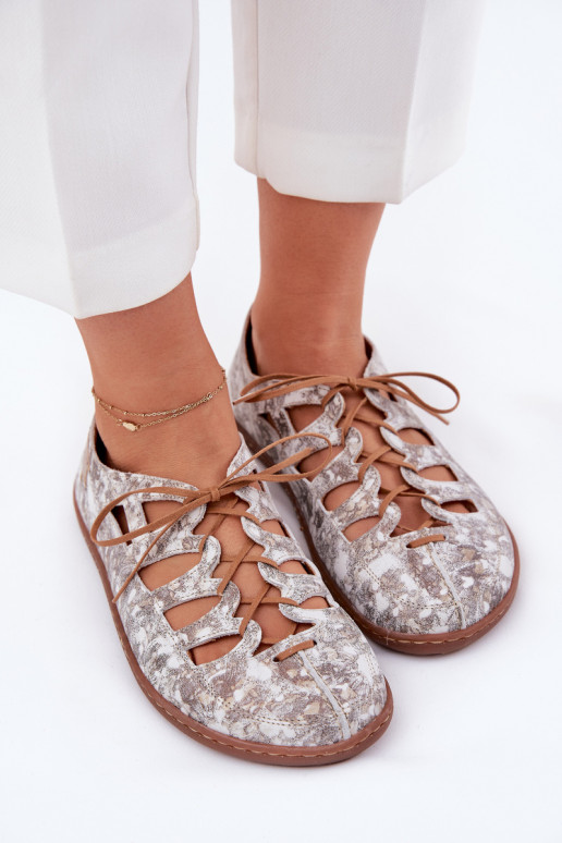 Ballerinas Mit Ausschnitten Es mussciejka 06835-25/00-1 goldene Farbe