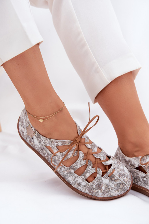 Ballerinas Mit Ausschnitten Es mussciejka 06835-25/00-1 goldene Farbe