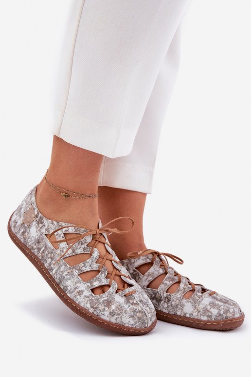 Ballerinas Mit Ausschnitten Es mussciejka 06835-25/00-1 goldene Farbe