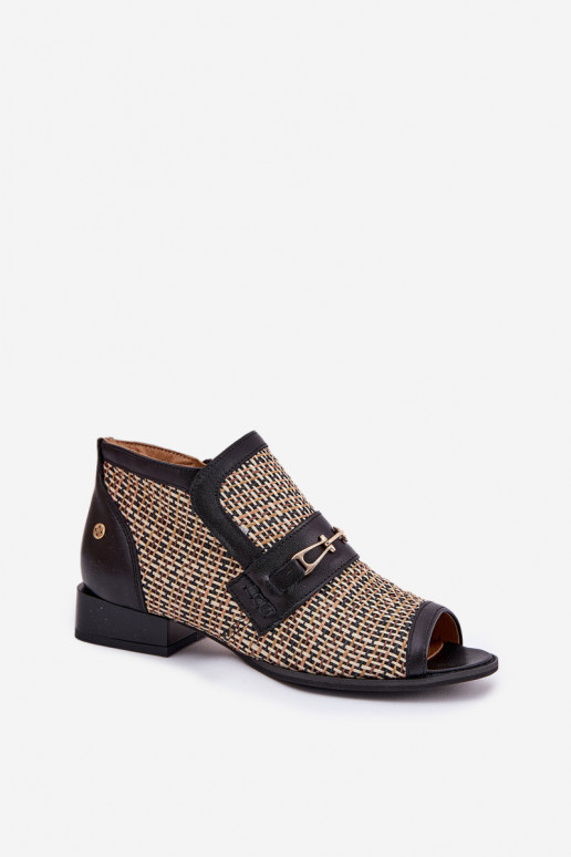 Haut DamenstiefelOdkrytymi Palcami Es mussciejka 06934-39/00-1 SchZuarz und-Beige Haut DamenstiefelOdkrytymi Palcami Es mussciejka 06934-39/00-1 SchZuarz und-Beige