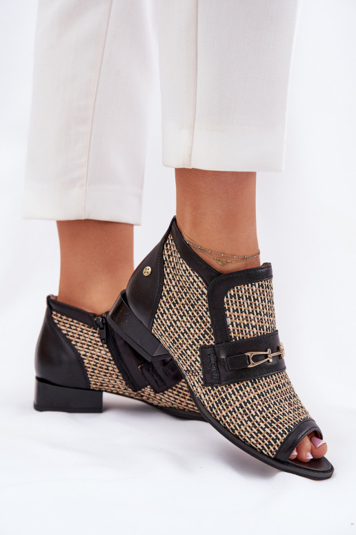 Haut DamenstiefelOdkrytymi Palcami Es mussciejka 06934-39/00-1 SchZuarz und-Beige Haut DamenstiefelOdkrytymi Palcami Es mussciejka 06934-39/00-1 SchZuarz und-Beige