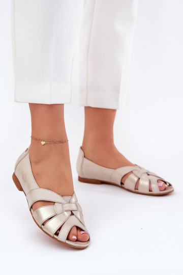 Offene Ballerina Sandalen Tai turiciejka 06908-25/001-1 goldene Farbe mit Used-Effekt 2