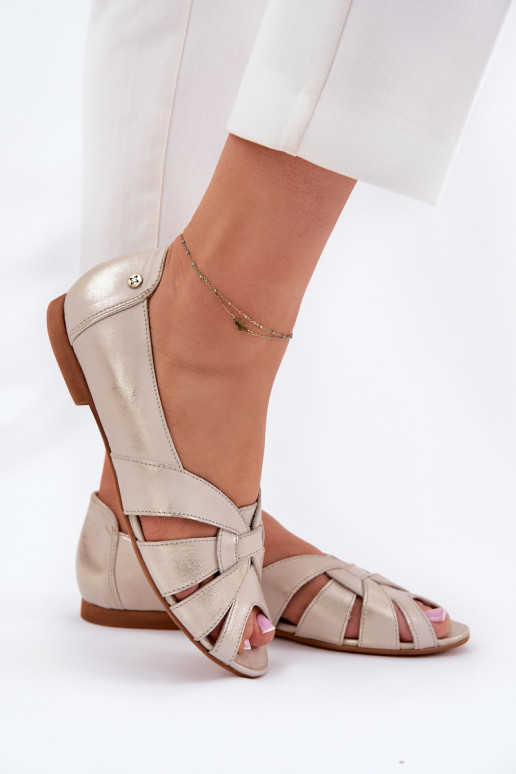 BallerinasOdkrytymi Palcami Es mussciejka 06908-25/001-1 goldene Farbe Przecierany BallerinasOdkrytymi Palcami Es mussciejka 06908-25/001-1 goldene Farbe Przecierany