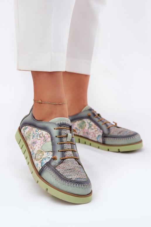 Haut Schuhe Feminin Gemustert Es mussciejka 06784-09 grüne Farbe Haut Schuhe Feminin Gemustert Es mussciejka 06784-09 grüne Farbe