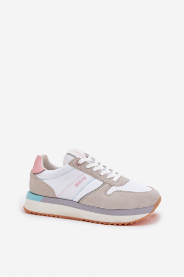 Wildleder-Sneaker für Frauen Big Star RR274A047 HI-POLY SYSTEM sand-weiß 2