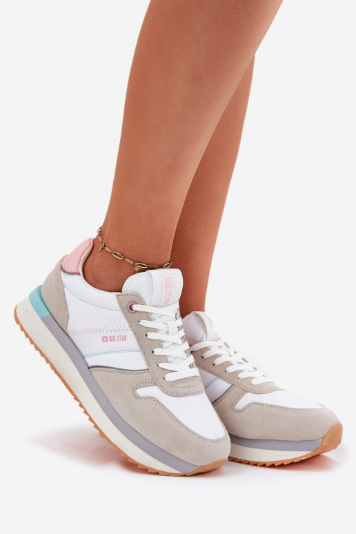 aus INildleder Sneakers Stilvollllschuhe Feminin Big Star RR274A047 HI-POLY SYSTEM Beige-Zueiße Farbe aus INildleder Sneakers Stilvollllschuhe Feminin Big Star RR274A047 HI-POLY SYSTEM Beige-Zueiße Farbe