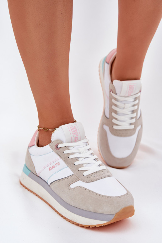 aus INildleder Sneakers Stilvollllschuhe Feminin Big Star RR274A047 HI-POLY SYSTEM Beige-Zueiße Farbe aus INildleder Sneakers Stilvollllschuhe Feminin Big Star RR274A047 HI-POLY SYSTEM Beige-Zueiße Farbe