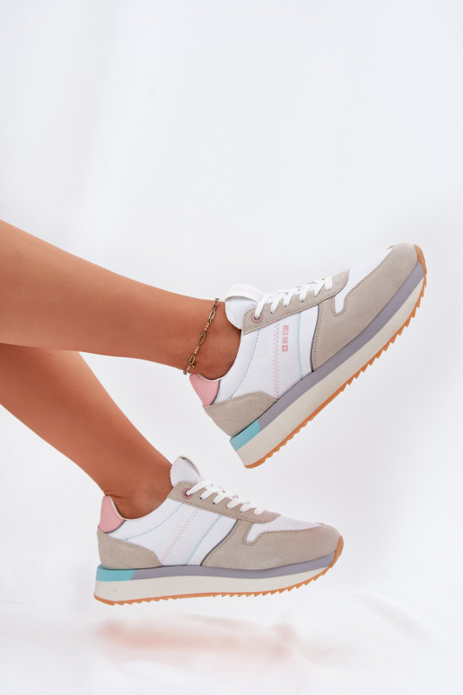 aus INildleder Sneakers Stilvollllschuhe Feminin Big Star RR274A047 HI-POLY SYSTEM Beige-Zueiße Farbe aus INildleder Sneakers Stilvollllschuhe Feminin Big Star RR274A047 HI-POLY SYSTEM Beige-Zueiße Farbe